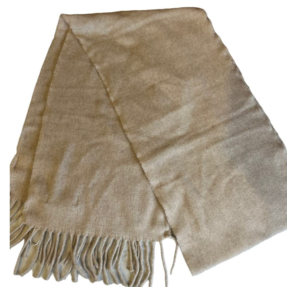 Cashmere Long Fringed Scarf Oatmeal